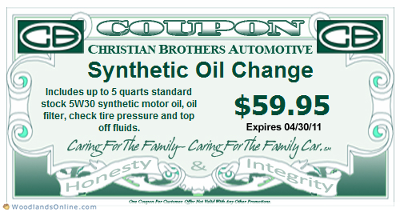 Synthetic Oil Change Coupon